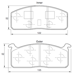 Toyota Hi-Ace 2 18R 4 Cyl 1968 Eng 1977-1984 Front Brake Pads