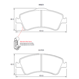 Mercedes CLK CLK350 C209 M272 6 Cyl 3498 Eng 2005-2008 Rear Brake Pads