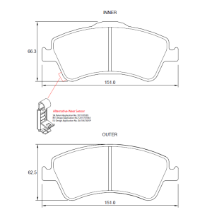 Mercedes CLC CLC180 W203 105KW M271 4 Cyl 1796 Eng 2010-2011 Rear Brake Pads