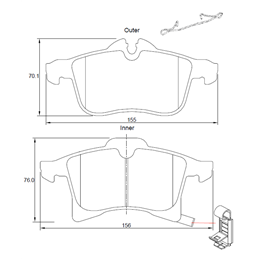 Opel Meriva 1.4 103KW A14NET 4 Cyl 1364 Eng 2012-2017 Front Brake Pads