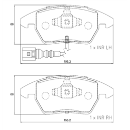 Volkswagen Eos 2.0T FSI 1Q BWA 4 Cyl 1984 Eng 2007-2008 Front Brake Pads