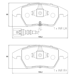 Volkswagen Golf VI 2.0 TDi 5K1 103KW CBAA CBAB CFFA CFFB 4 Cyl 1968 Eng 2009-2013 Front Brake Pads