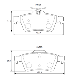 Volvo V40 II 2.0 D2 88KW D4204T8 4 Cyl 1969 Eng 2015-2020 Rear Brake Pads