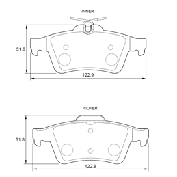 Volvo C30 2.5 T5 169KW D5254T7 5 Cyl 2521 Eng 2007-2013 Rear Brake Pads