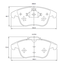 Volvo XC70 III 2.4 D5 D5244T15 20V 158KW 12-16 Front Brake Pads