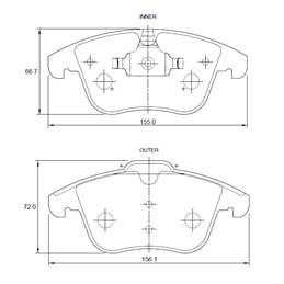 Citroen C5 I 3.0I XFV ES9A 24V 152KW 00-08 Front Brake Pads