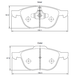 Volvo V40 II 1.6 T3 110KW B4164T3 4 Cyl 1600 Eng 2012-2020 Front Brake Pads