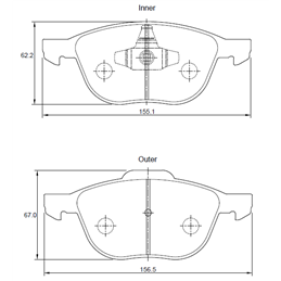Volvo S40 II 2.5 T5 162KW B5254 T3 5 Cyl 2521 Eng 2004-2010 Front Brake Pads