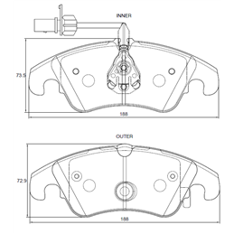 Audi A4 3.2 FSi 8K 195KW CALA 6 Cyl 3123 Eng 2008-2008 Front Brake Pads