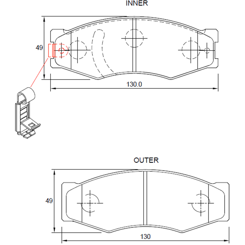 Ford Ranger 2200 77KW 4 Cyl 2184 Eng 2000-2004 Front Brake Pads
