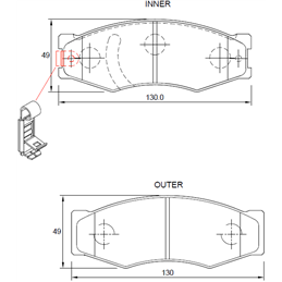 Isuzu KB Series KB320 6VD1 6 Cyl 3165 Eng 1998-2001 Front Brake Pads