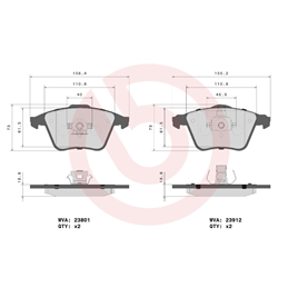 Volvo V40 II 1.6 GTDI T3 B4164T3 16V 110KW 12- Front Brake Pads