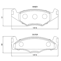 Volkswagen Golf I 1.5 GLS 4 Cyl 1457 Eng 1978-1984 Front Brake Pads