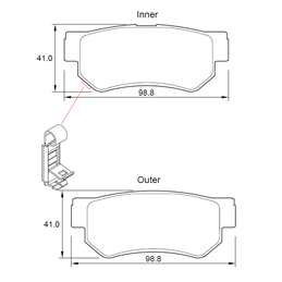 Hyundai Getz 1.3 4 Cyl 1341 Eng 2003-2006 Rear Brake Pads