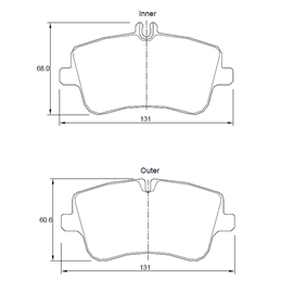 Mercedes C Class C180 W203 M111 4 Cyl 1998 Eng 2000-2003 Front Brake Pads