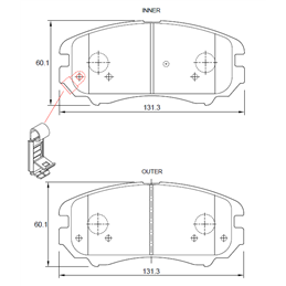 Kia Soul I 1.6 CRDi 94KW 4 Cyl 1582 Eng 2010-2011 Front Brake Pads