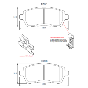 Ford Figo II 1.5 88KW 3 Cyl 1498 Eng 2018- Front Brake Pads