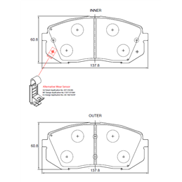 Hyundai Tucson II 1.7 CRDi 85KW D4FD 4 Cyl 1685 Eng 2016- Front Brake Pads