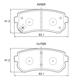 Hyundai I20 1.4 74KW 4 Cyl 1396 Eng 2009-2012 Rear Brake Pads