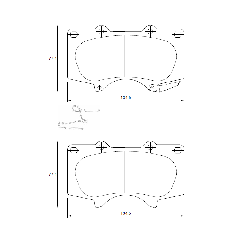 Toyota Hilux 2.4 GD 110KW 2GD LO 4 Cyl 2393 Eng 2016- Front Brake Pads