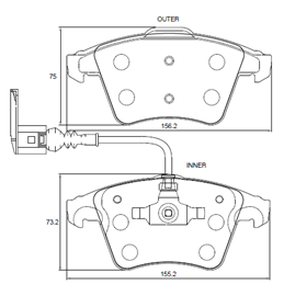 Volkswagen T5 - Transporter 2.0 BiTDi 7E7F 132KW CFCA 4 Cyl 1968 Eng 2010-2015 Front Brake Pads