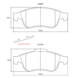 Renault Megane III 2.0 162KW F4R 4 Cyl 1998 Eng 2014- Front Brake Pads