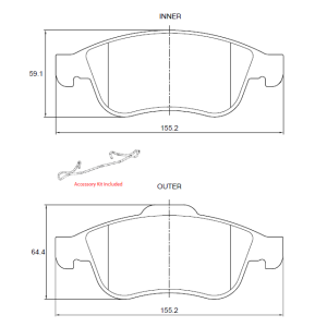 Renault Duster I 1.6 75KW K4M 4 Cyl 1598 Eng 2013-2015 Front Brake Pads