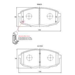 Hyundai I30 1.6 95KW G4FC 4 Cyl 1591 Eng 2012- Front Brake Pads