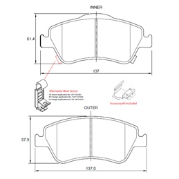 Toyota Auris X 1.6 97KW 1ZR-FAE 4 Cyl 1598 Eng 2010-2018 Front Brake Pads