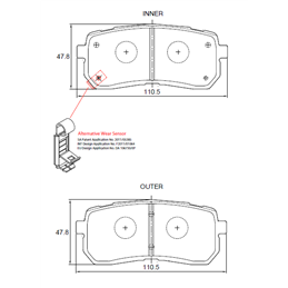 Kia Sedona II 2.9 CRDi 106KW J3 4 Cyl 2902 Eng 2004-2006 Rear Brake Pads