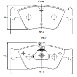 Mercedes C Class C280 W202 M112.920 6 Cyl 2799 Eng 1994-2000 Front Brake Pads