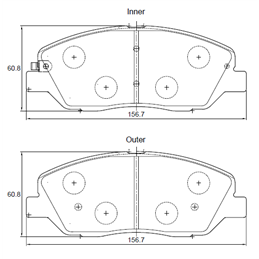 Ssangyong Korando 2.0 G20 16V 110KW 13-19 Front Brake Pads