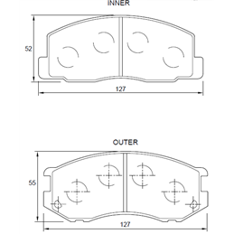 Toyota Condor 2000i 1RZ-E 4 Cyl 1998 Eng 2003-2004 Front Brake Pads