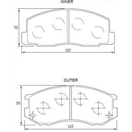 Toyota Venture 2.2 4Y 4 Cyl 2237 Eng 1994-2000 Front Brake Pads