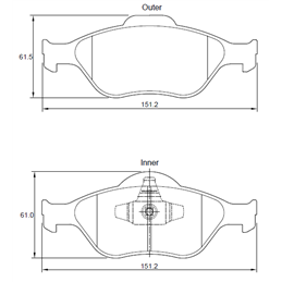 Ford Fiesta 1.6i 75KW Duratec 4 Cyl 1596 Eng 2003-2008 Front Brake Pads