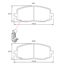 Kia Picanto I 1.1 48KW G4HG 4 Cyl 1086 Eng 2004-2008 Front Brake Pads