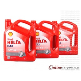 Shell Helix HX3 5L 20W-50 Multi-Grade Motor Diesel and Petrol Engines Engine Oil - 1 Case