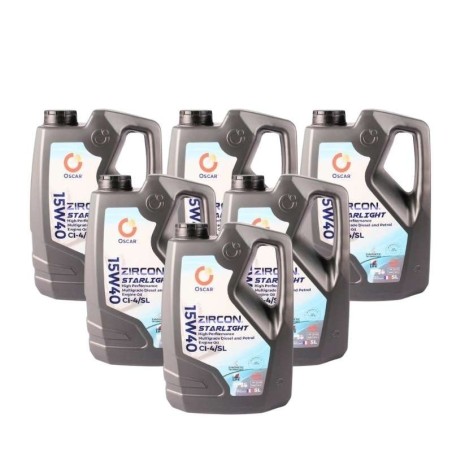 Oscar Zircon Starlight 15W40 5L Semi Synthetic Engine Oil 6 Pack