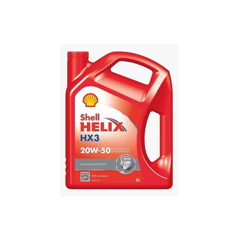 Shell Helix HX3 20W-50 5L Multi-Grade Motor Diesel and Petrol Engines Engine Oil