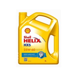 Shell Helix HX5 25W-60 5L Premium Multi-Grade High Mileage Petrol and Diesel Engine Oil