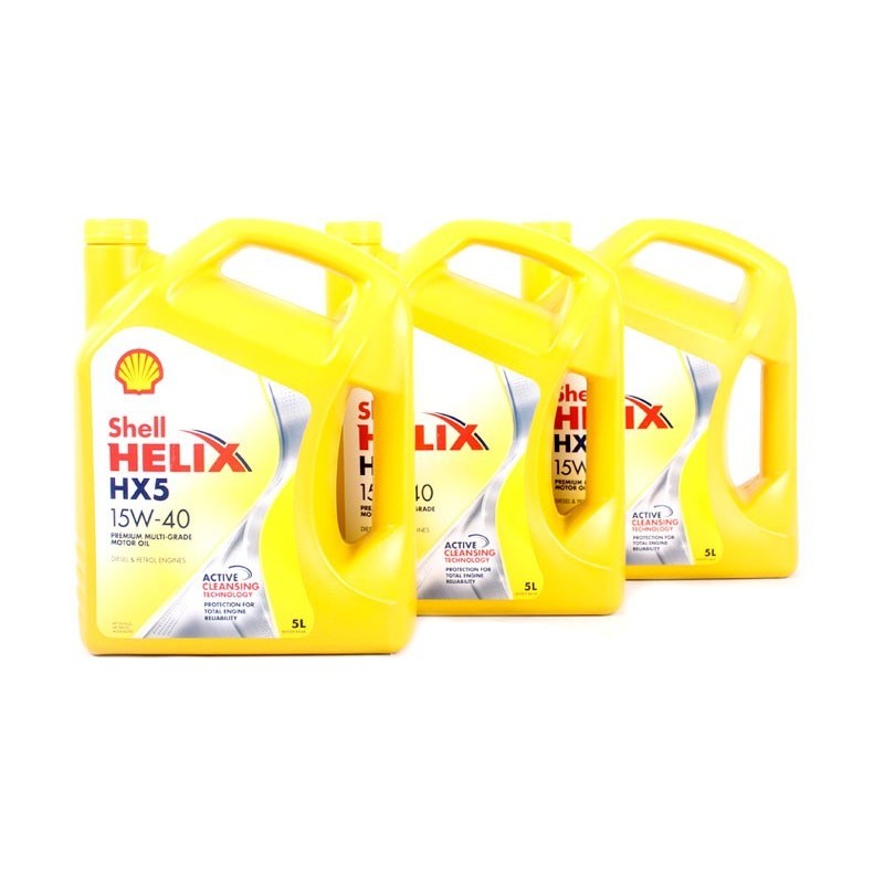 Shell Helix HX5 15W-40 5L Premium Multi-Grade Petrol and Diesel Engine Oil - 1 Case