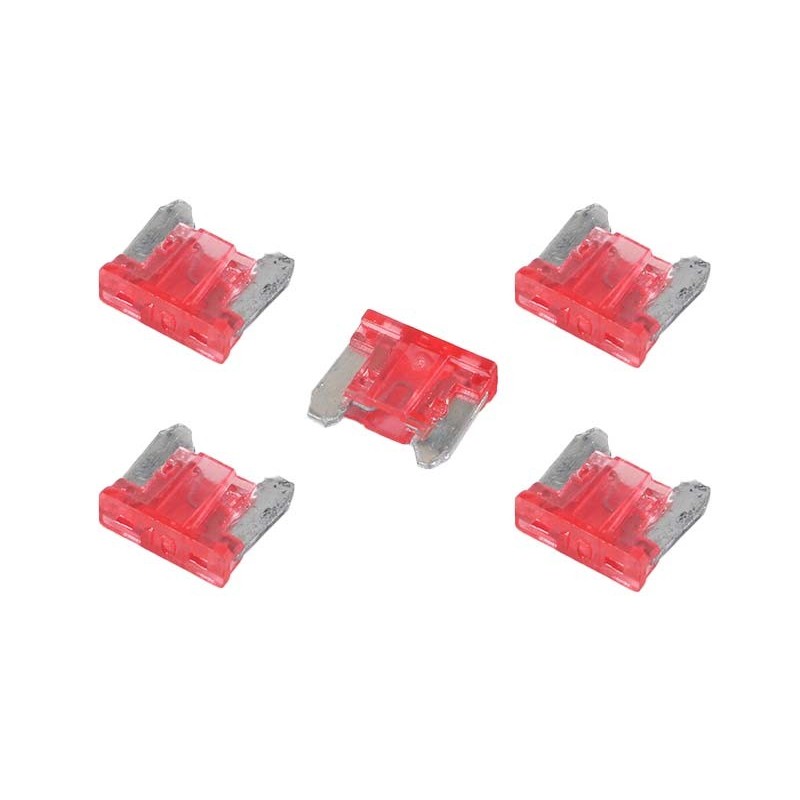 10 Amp Low Profile Mini Blade Fuse - 5 Pieces Pack