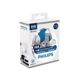 Philips H4 White Vision 12V 60/55W Intense White Xenon Effect Halogen Bulb 12342WHVSM