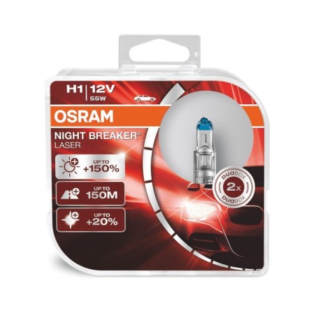 Osram H1 Night Breaker Laser 12V 55W Up to 150% 150M more Halogen Bulb